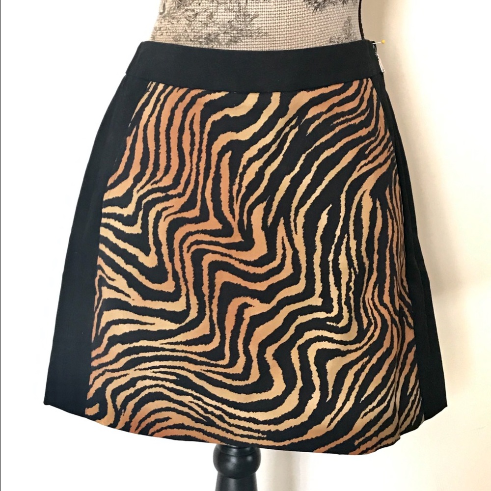 Ralph Lauren Black and Tan Zebra Print Skort